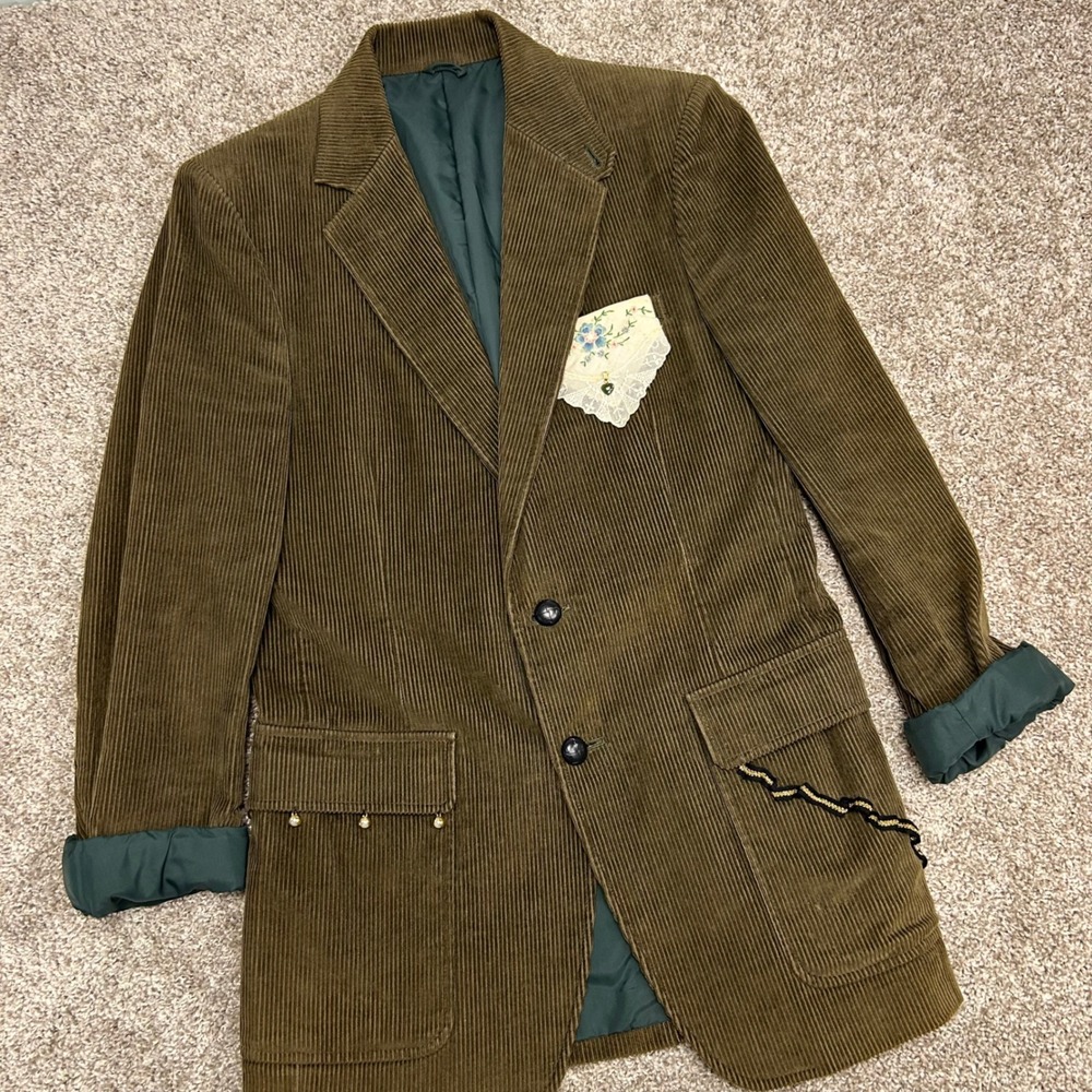 Vintage Sears Contemporary Lines Corduroy Blazer‎ Size 38R Altered Women's